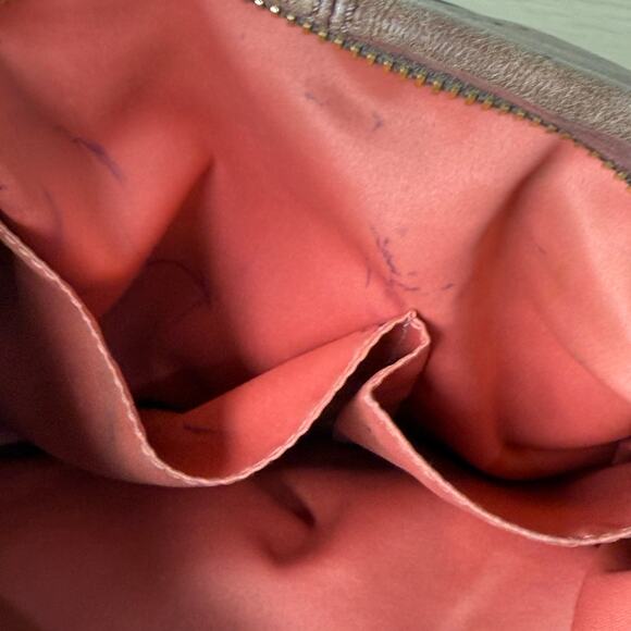 Coach Brown Leather Gold Distressed Hobo Bag Purse McBling Boho Y2k 2000s - Picture 12 of 15